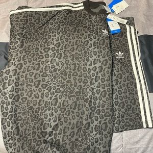 Brand new Adidas crew sweatshirt and shorts set